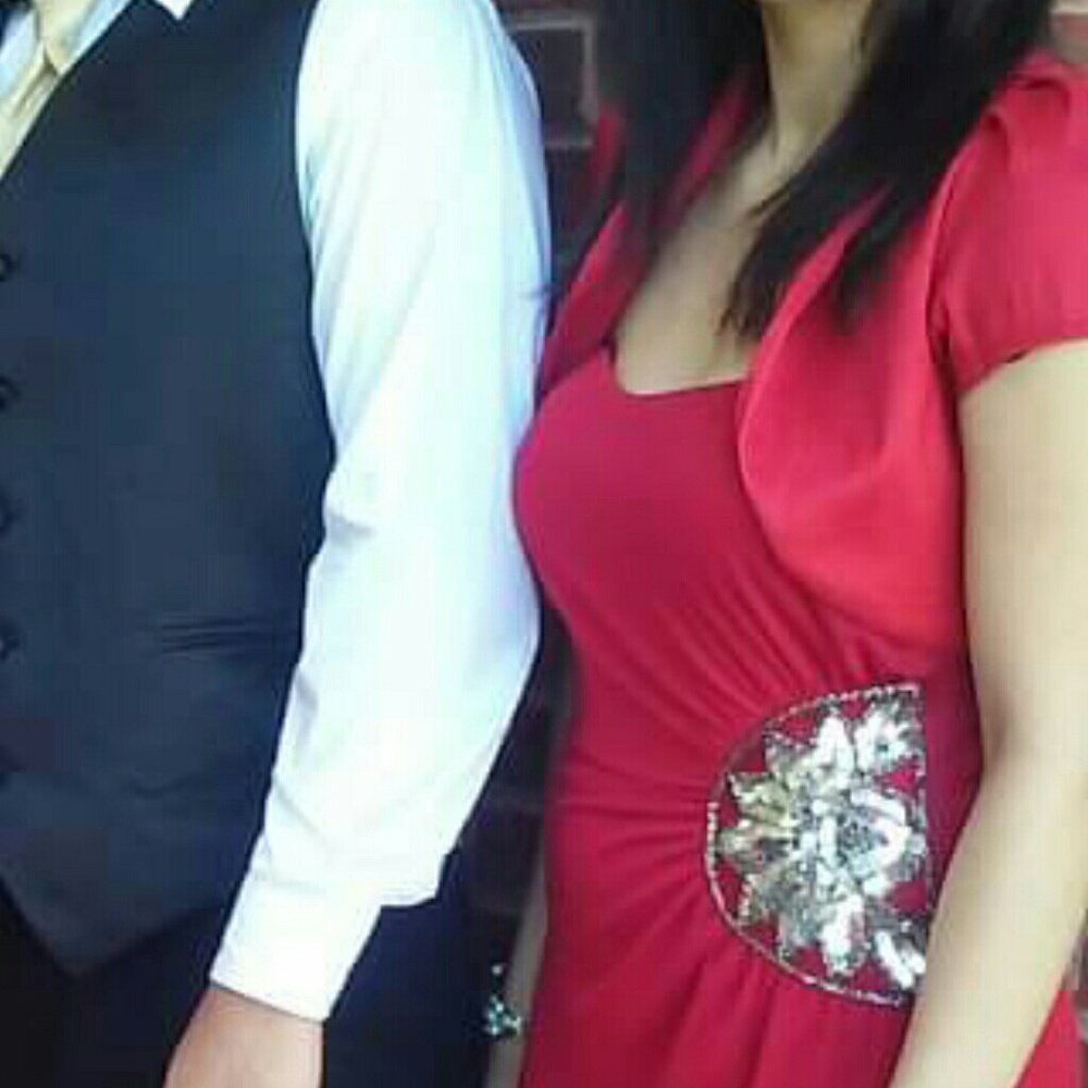 STRAPLESS RED DRESS - Picture 2 of 2